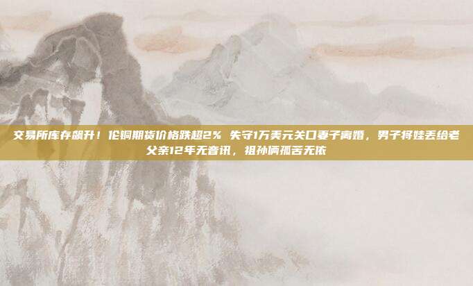 交易所库存飙升！伦铜期货价格跌超2% 失守1万美元关口妻子离婚，男子将娃丢给老父亲12年无音讯，祖孙俩孤苦无依