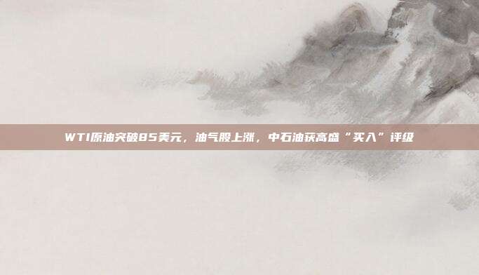 WTI原油突破85美元，油气股上涨，中石油获高盛“买入”评级