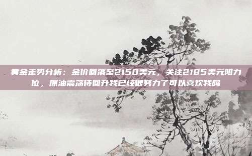 黄金走势分析：金价回落至2150美元，关注2185美元阻力位，原油震荡待回升我已经很努力了可以喜欢我吗