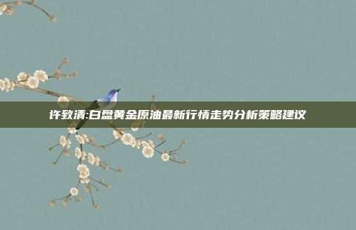 许致清:白盘黄金原油最新行情走势分析策略建议