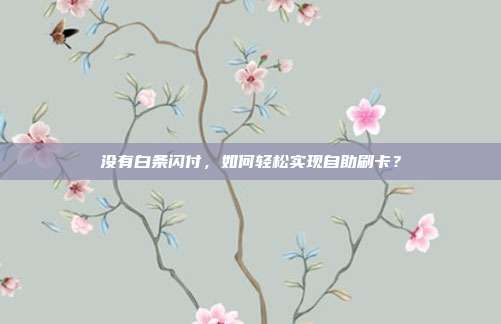没有白条闪付，如何轻松实现自助刷卡？