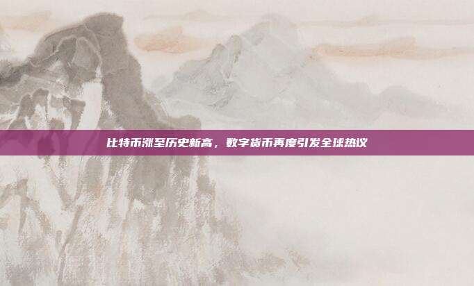 比特币涨至历史新高，数字货币再度引发全球热议