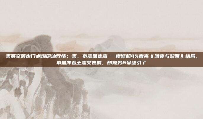 美英空袭也门点燃原油行情：美、布震荡走高 一度涨超4%看完《暗夜与黎明》结局，本是冲着王志文去的，却被男6号吸引了