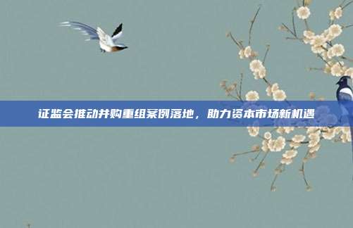 证监会推动并购重组案例落地，助力资本市场新机遇
