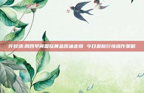 许致清:周四早间国际黄金原油走弱 今日最新行情操作策略
