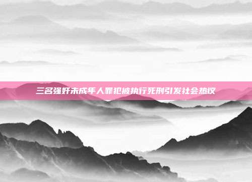 三名强奸未成年人罪犯被执行死刑引发社会热议