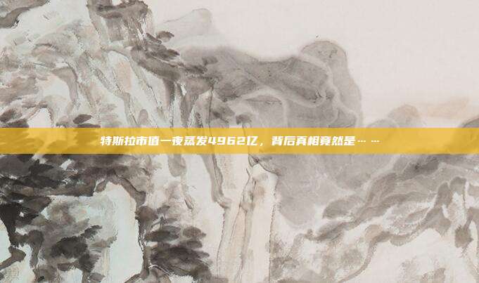 特斯拉市值一夜蒸发4962亿，背后真相竟然是……