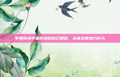 苹果商城中国市场规模已翻倍，未来发展潜力巨大