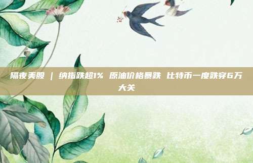 隔夜美股 | 纳指跌超1% 原油价格暴跌 比特币一度跌穿6万大关