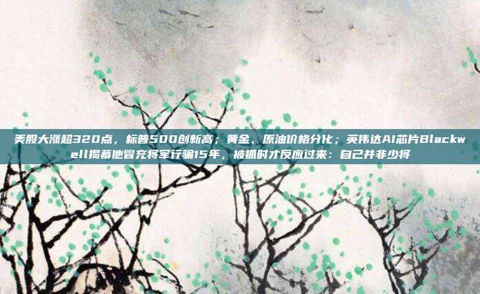 美股大涨超320点，标普500创新高；黄金、原油价格分化；英伟达AI芯片Blackwell揭幕他冒充将军行骗15年，被抓时才反应过来：自己并非少将