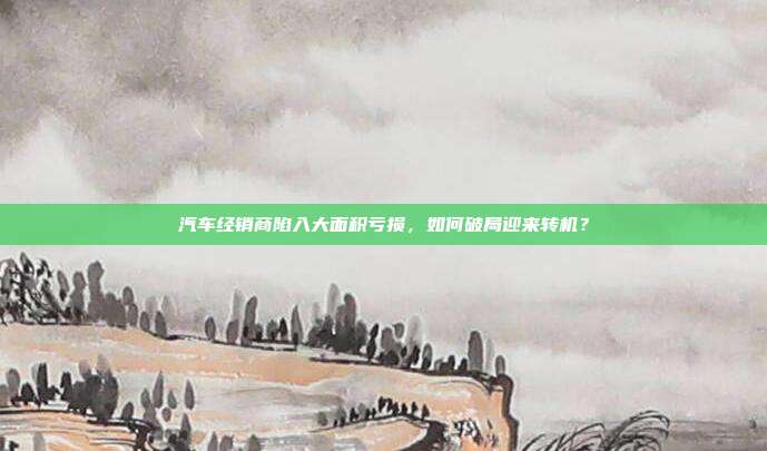 汽车经销商陷入大面积亏损，如何破局迎来转机？