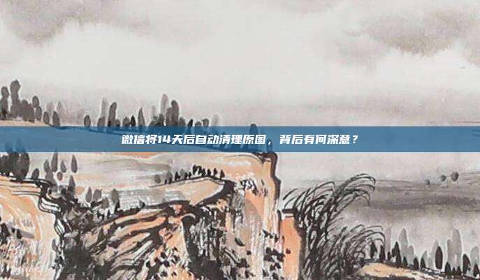 微信将14天后自动清理原图，背后有何深意？
