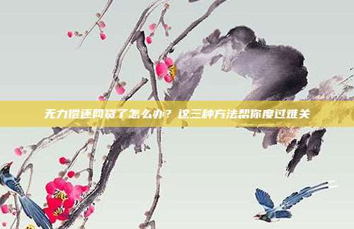 无力偿还网贷了怎么办？这三种方法帮你度过难关