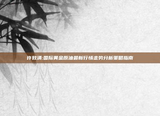许致清:国际黄金原油最新行情走势分析策略指南