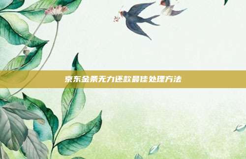 京东金条无力还款最佳处理方法