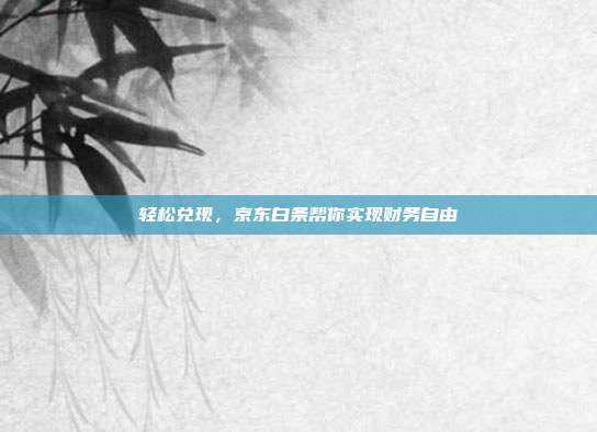轻松兑现，京东白条帮你实现财务自由