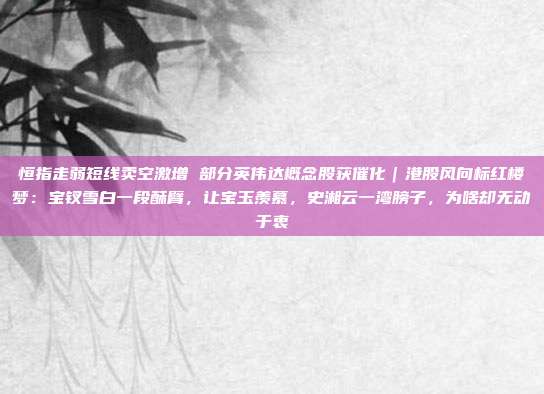 恒指走弱短线卖空激增 部分英伟达概念股获催化｜港股风向标红楼梦：宝钗雪白一段酥臂，让宝玉羡慕，史湘云一湾膀子，为啥却无动于衷