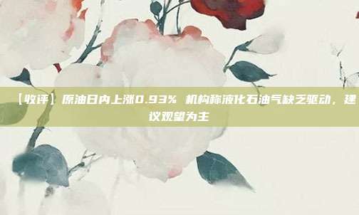 【收评】原油日内上涨0.93% 机构称液化石油气缺乏驱动，建议观望为主