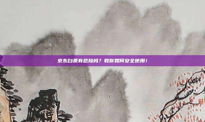 京东白条有危险吗?教你如何安全使用!