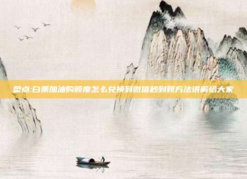 盘点:白条加油购额度怎么兑换到微信秒到账方法讲解给大家