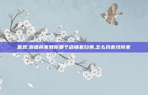 直观:靠谱商家教你哪个店铺套白条,怎么找套线商家