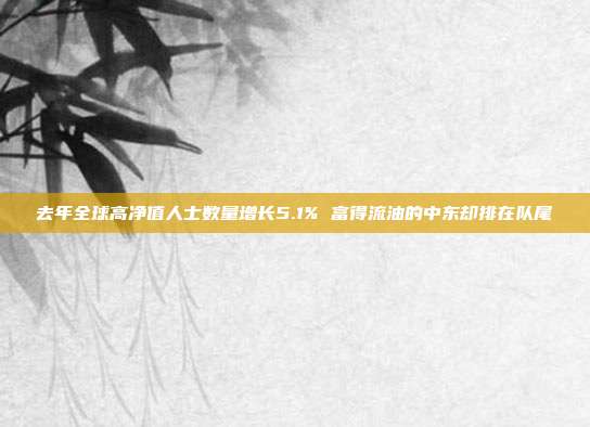 去年全球高净值人士数量增长5.1% 富得流油的中东却排在队尾