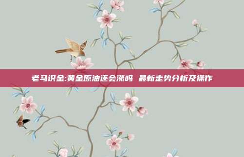 老马识金:黄金原油还会涨吗 最新走势分析及操作