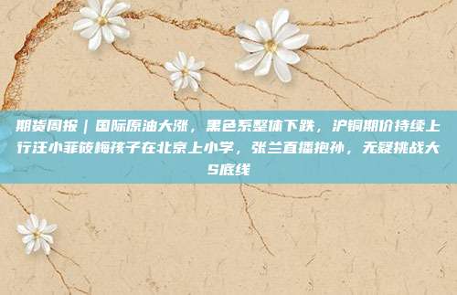 期货周报｜国际原油大涨，黑色系整体下跌，沪铜期价持续上行汪小菲筱梅孩子在北京上小学，张兰直播抱孙，无疑挑战大S底线
